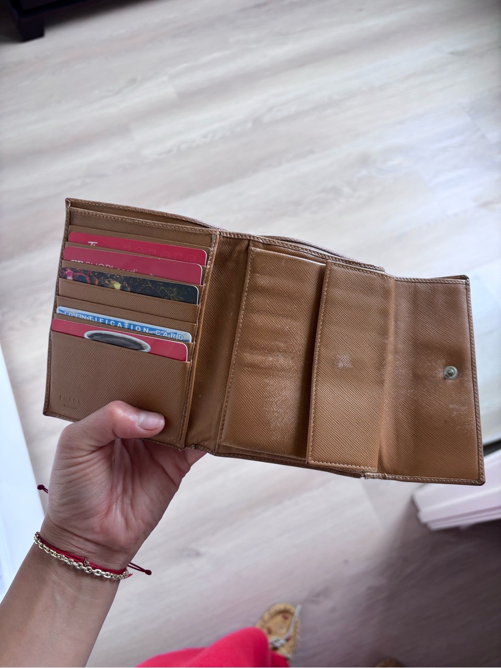 Prada Brown Saffiano Leather Bifold Wallet with Metal Triangle Logo - Picture 6 of 7